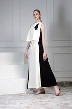 Monochrome top set with panelled pants | House of Supriya
