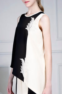 Asymmetrical monochrome top set | House of Supriya