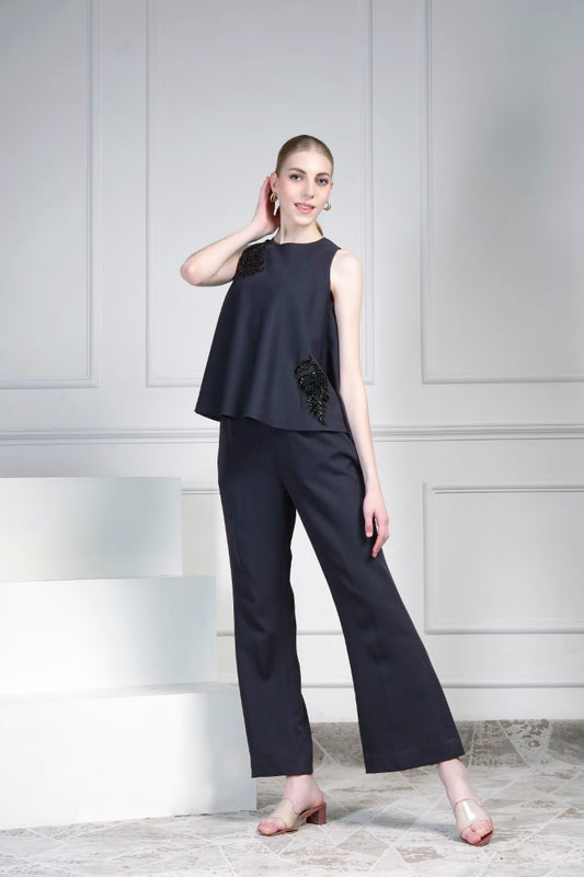 A-Line top set - Dark blue | House of Supriya