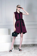Maroon collared dress | House of Supriya