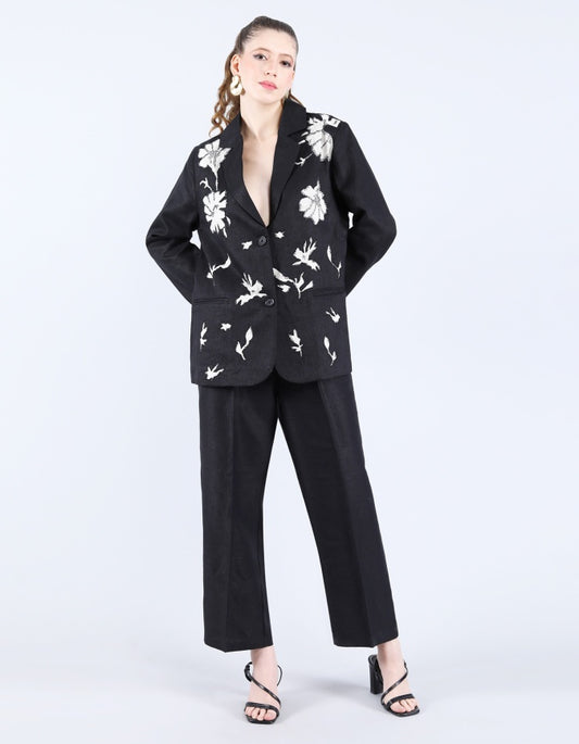 Black linen Blazer | Linen Bloom