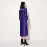 Zinnia shibori stripe shirtdress - Pink Purple | Linetribe