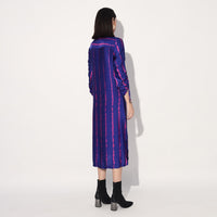 Zinnia shibori stripe shirtdress - Pink Purple | Linetribe