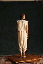 V-jumpsuit with a panel waistcoat(Off-white) | Enech