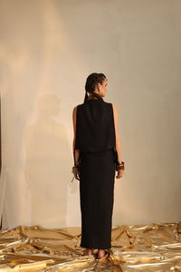 Cowl foil Waistcoat set(Black) | Enech