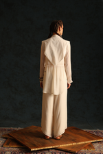 Chinese collar shirt set with a cape blazer waistcoat(Off-white) | Enech