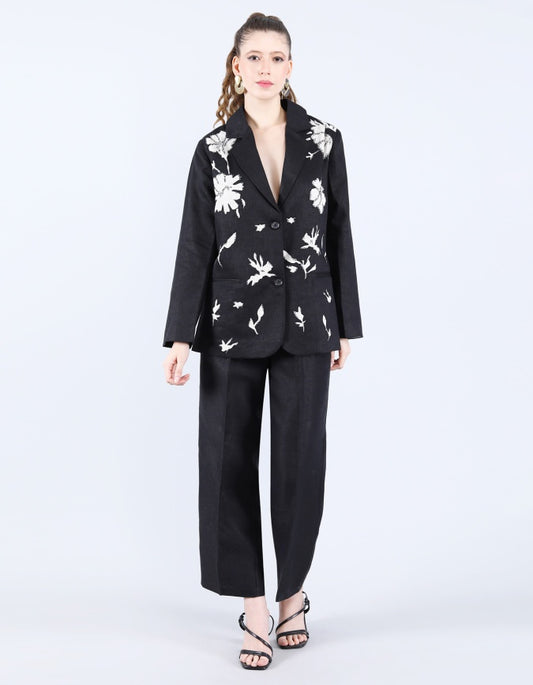 Black linen Blazer | Linen Bloom