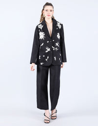Black linen Blazer | Linen Bloom