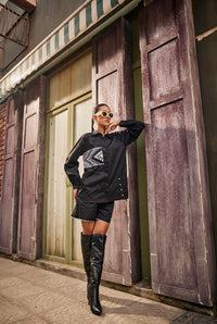 Black Triangle Geometric Shirt / Co-ord Set | Puja Agarwal