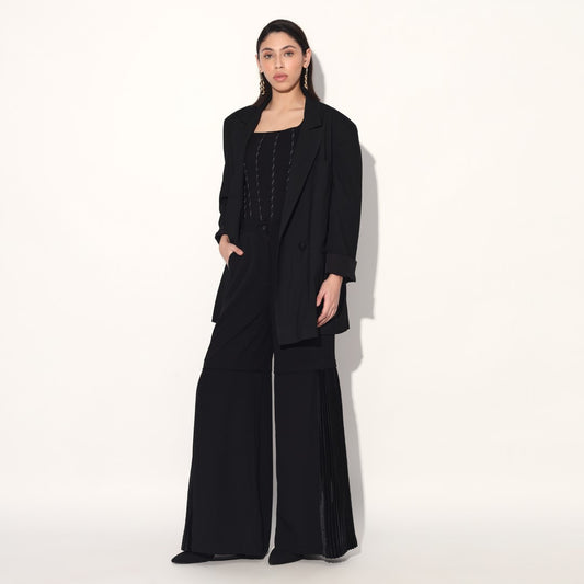 Asuka pleated pants - Black | Linetribe