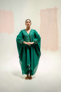 Moroccan Star Kaftan with Pants - Green | Prahnaaya