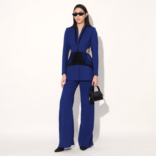 COSMIC CUT AWAY PANT SUIT - Blue | Linetribe