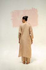 Star Antifit Linen Kurta with Pants - Beige | Prahnaaya