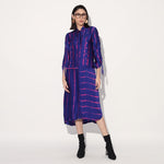 Zinnia shibori stripe shirtdress - Pink Purple | Linetribe