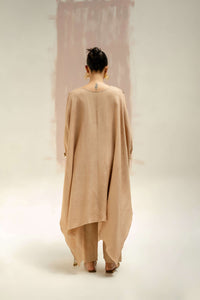 Moroccan Kaftan with Pants - Beige | Prahnaaya