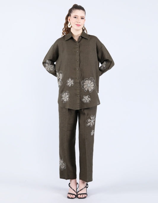 Linen Olive Patti set | Linen Bloom