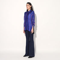 Ivy shibori stripe shirt - Pink Purple | Linetribe