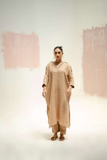 Star Antifit Linen Kurta with Pants - Beige | Prahnaaya