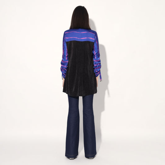 Ivy shibori stripe shirt - Pink Purple | Linetribe