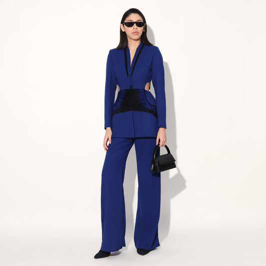 COSMIC CUT AWAY PANT SUIT - Blue | Linetribe