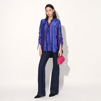 Ivy shibori stripe shirt - Pink Purple | Linetribe