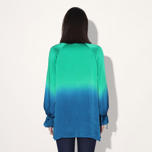 Hanako ombre top - Green Blue | Linetribe