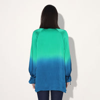 Hanako ombre top - Green Blue | Linetribe