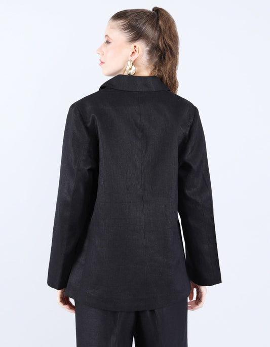 Black linen Blazer | Linen Bloom