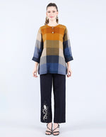 Linen Mustard and Blue Tunic | Linen Bloom