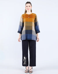 Linen Mustard and Blue Tunic | Linen Bloom