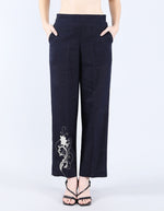 Navy Set With Patch Embroidery | Linen Bloom