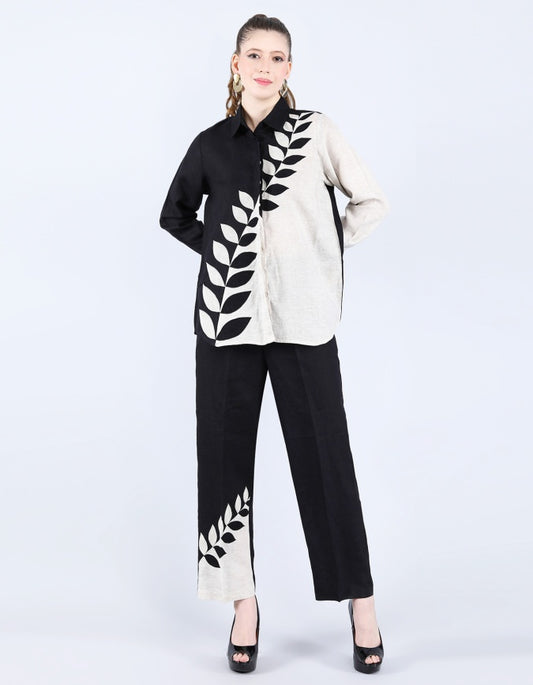 Beige and Black Diagonal set | Linen Bloom