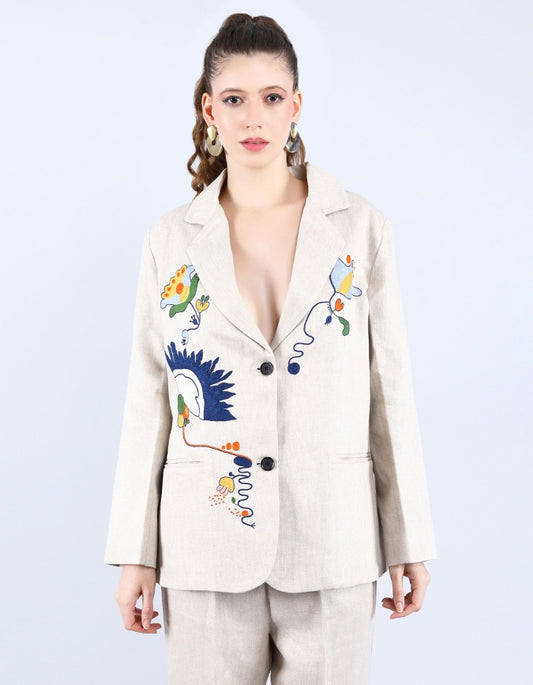 Beige Linen Blazer | Linen Bloom