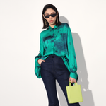Orelia balloon sleeve shirt - Green | Linetribe