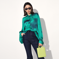 Orelia balloon sleeve shirt - Green | Linetribe