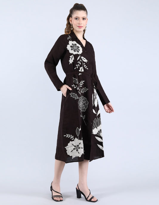 Choco Long Dress | Linen Bloom