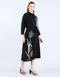 Linen Black Long Dress | Linen Bloom