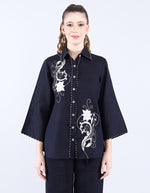 Navy Set With Patch Embroidery | Linen Bloom