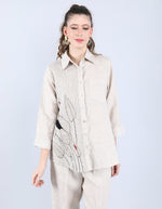 Beige Pleated Shirt | Linen Bloom