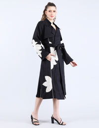 Black Linen Trench Coat | Linen Bloom