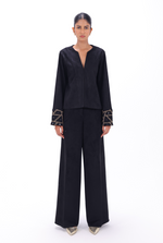 Black Shisha Bell-sleeve Top | AMBR