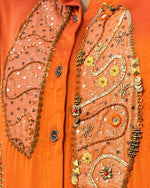 Bhumi Burnt Orange Satin Shirt | AMBR