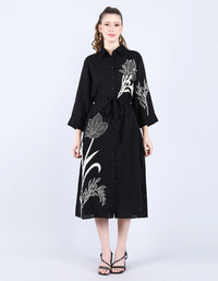 Linen Black Long Dress | Linen Bloom