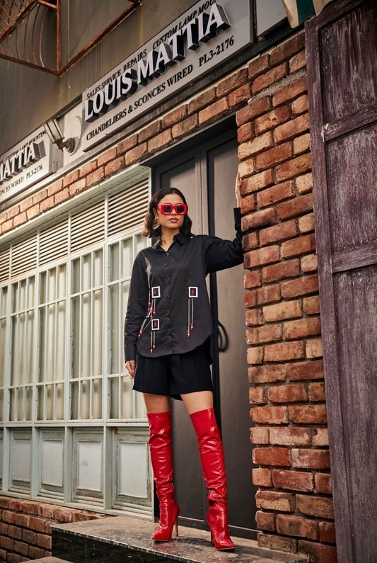 Black Rosa Shirt/Co-ord set | Puja Agarwal