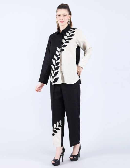 Beige and Black Diagonal set | Linen Bloom