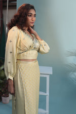 Masbah Yellow Blouse with Skirt | Prahnaaya