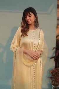 Saba Yellow Kurta Set with Pant & Dupatta | Prahnaaya