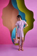 BLUE BOMBAY JERSEY DRESS IN NEBULA | CUIN