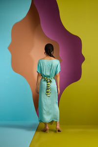 BLUE DOBBY DRESS IN NEBULA | CUIN