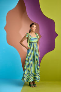 LILAC/RUST WAVE DRESS IN AURA | CUIN